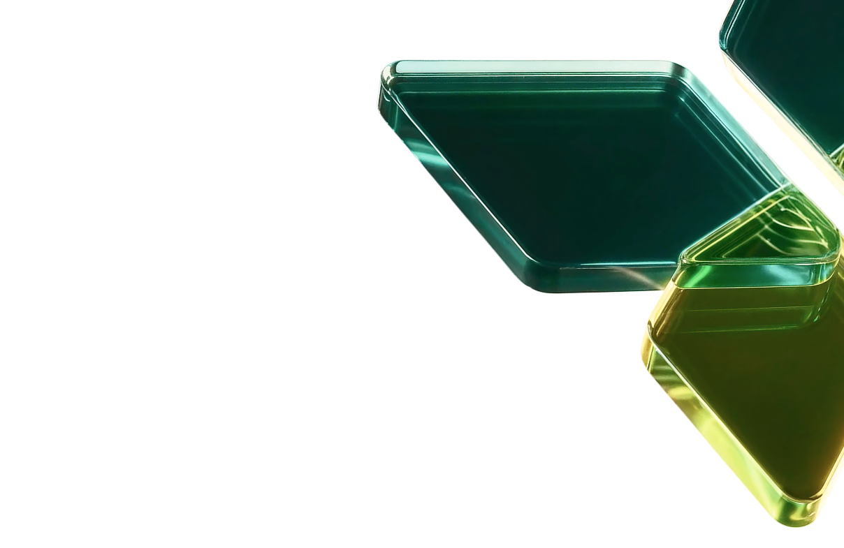Glass OpsWerks butterfly on a lime gradient